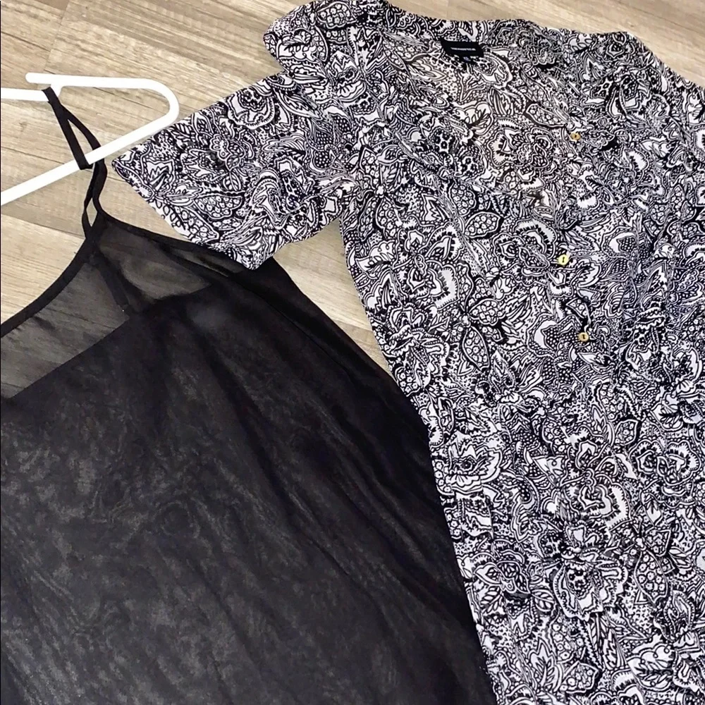 💛 Elegant Black and White Floral Dress - Picture 5 of 5